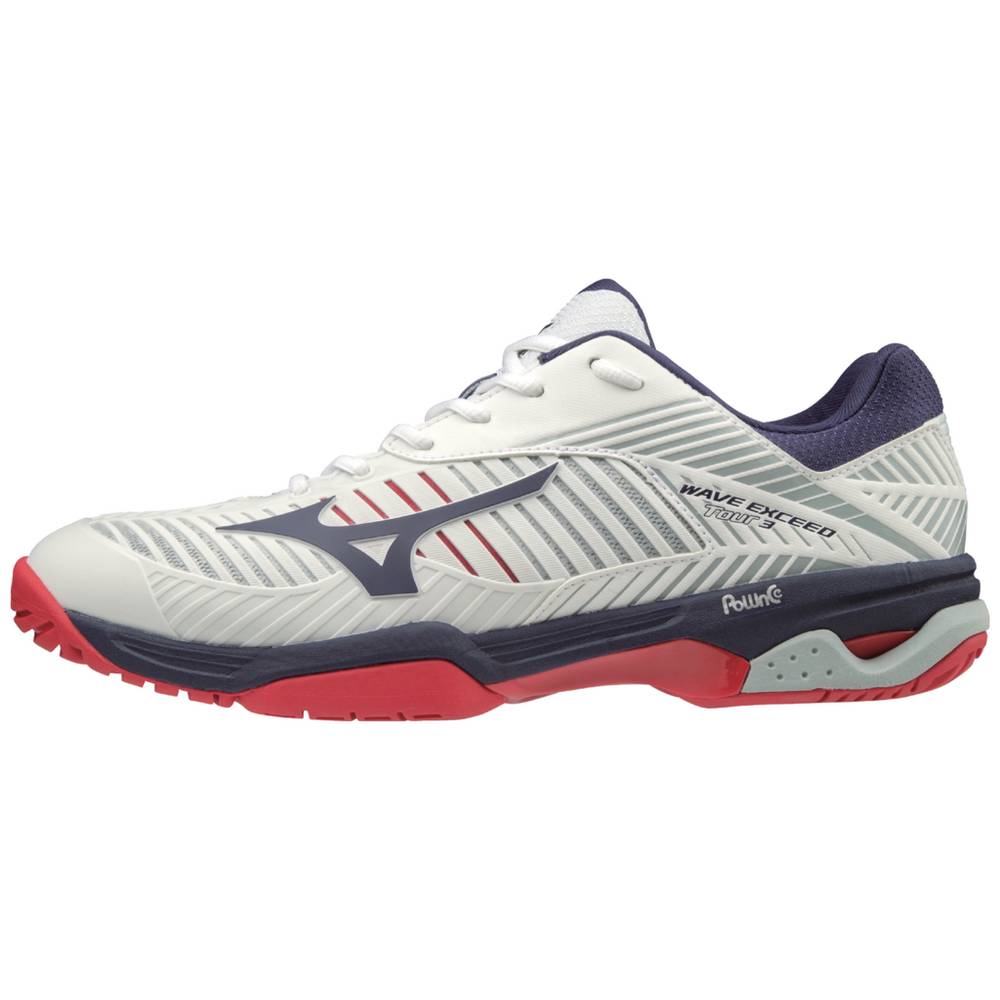 Zapatos De Tenis Mizuno Wave Exceed Tour 3 AC Para Hombre Blancos 7129643-LS